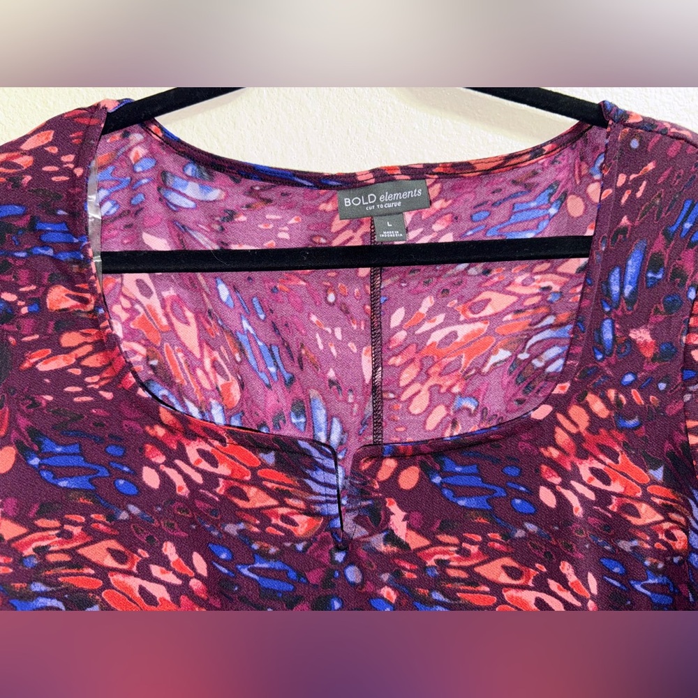 BOLD elements Women's Vibrant Long Sleeve Top- Size Large‎ - Picture 3 of 7